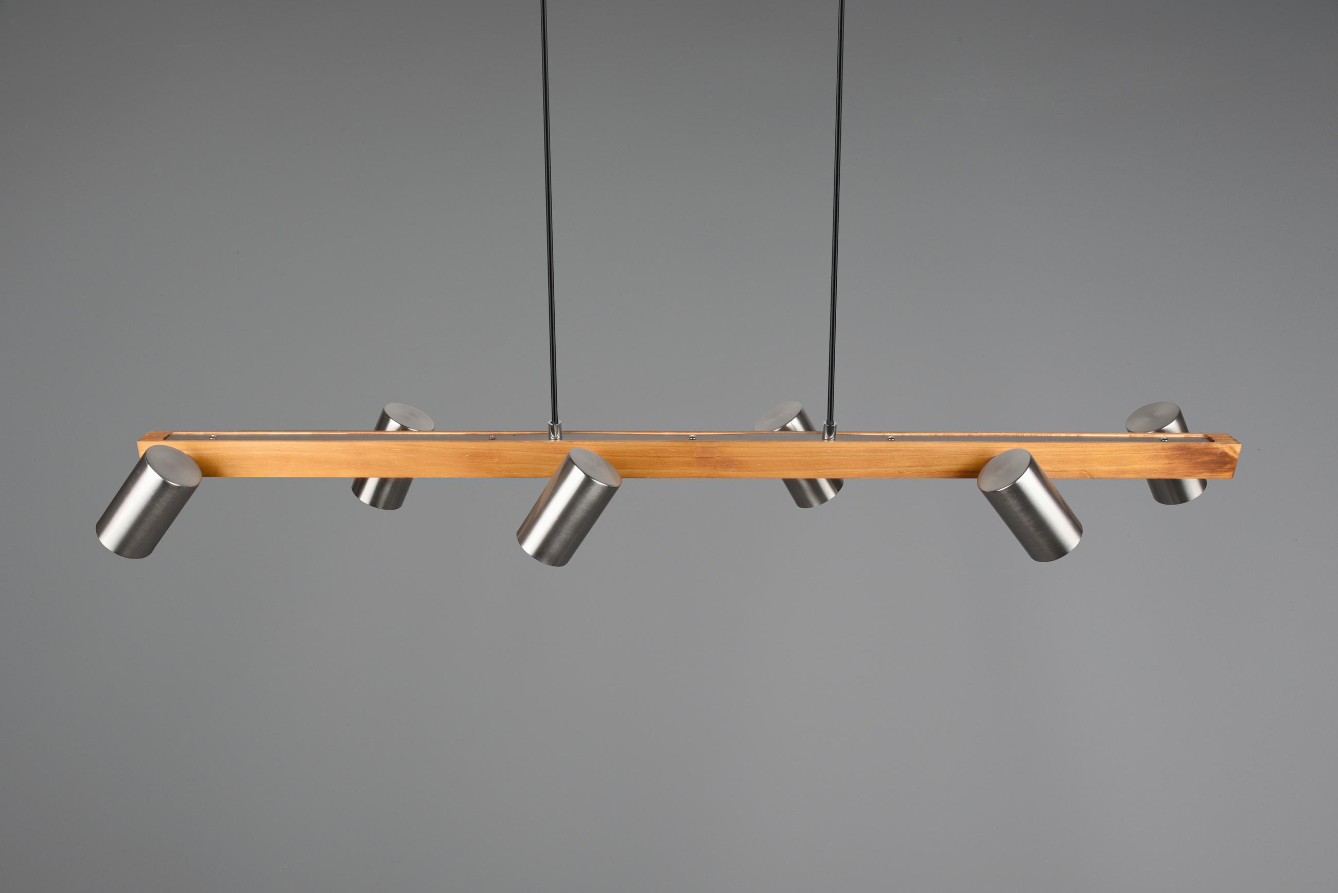 HÄNGELEUCHTE 115/20/150 cm    - Nickelfarben, Lifestyle, Holz/Metall (115/20/150cm) - Trio Leuchten