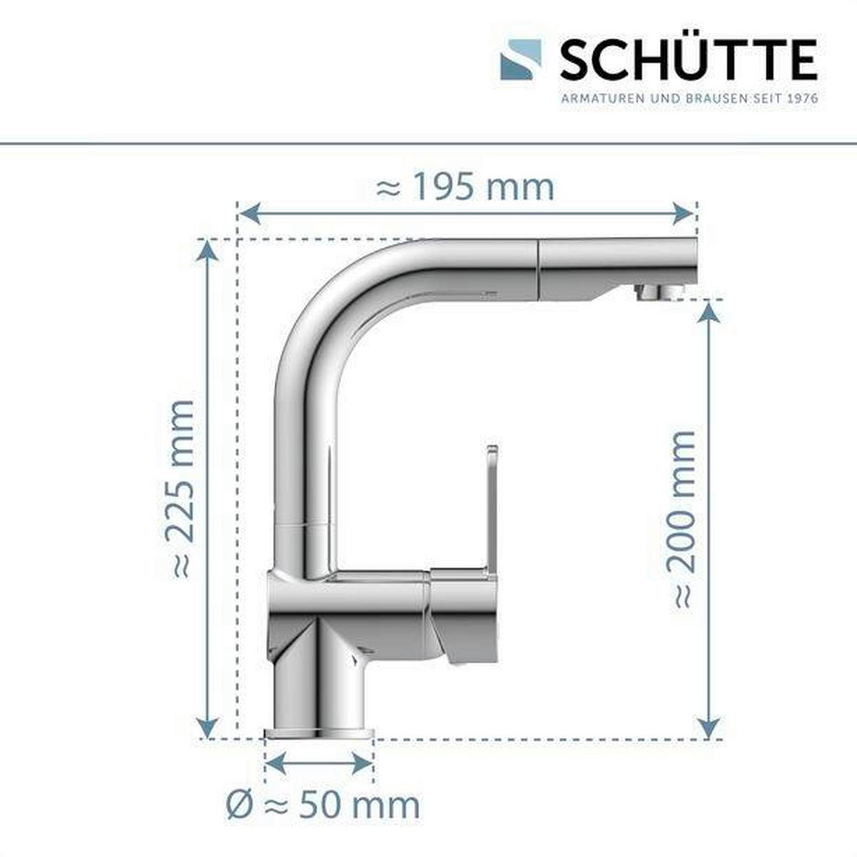WASCHTISCHARMATUR 79710  - Chromfarben, Basics, Metall (7,9/22,5/19,5cm) - Schütte