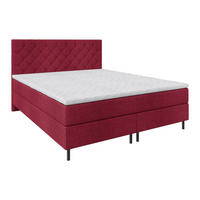 BOXSPRINGBETT 180/200 cm,  in Rot, Matratze, Topper, H2 + H2 = mittel  - Rot/Schwarz, KONVENTIONELL, Textil/Metall (180/200cm) - Chameo
