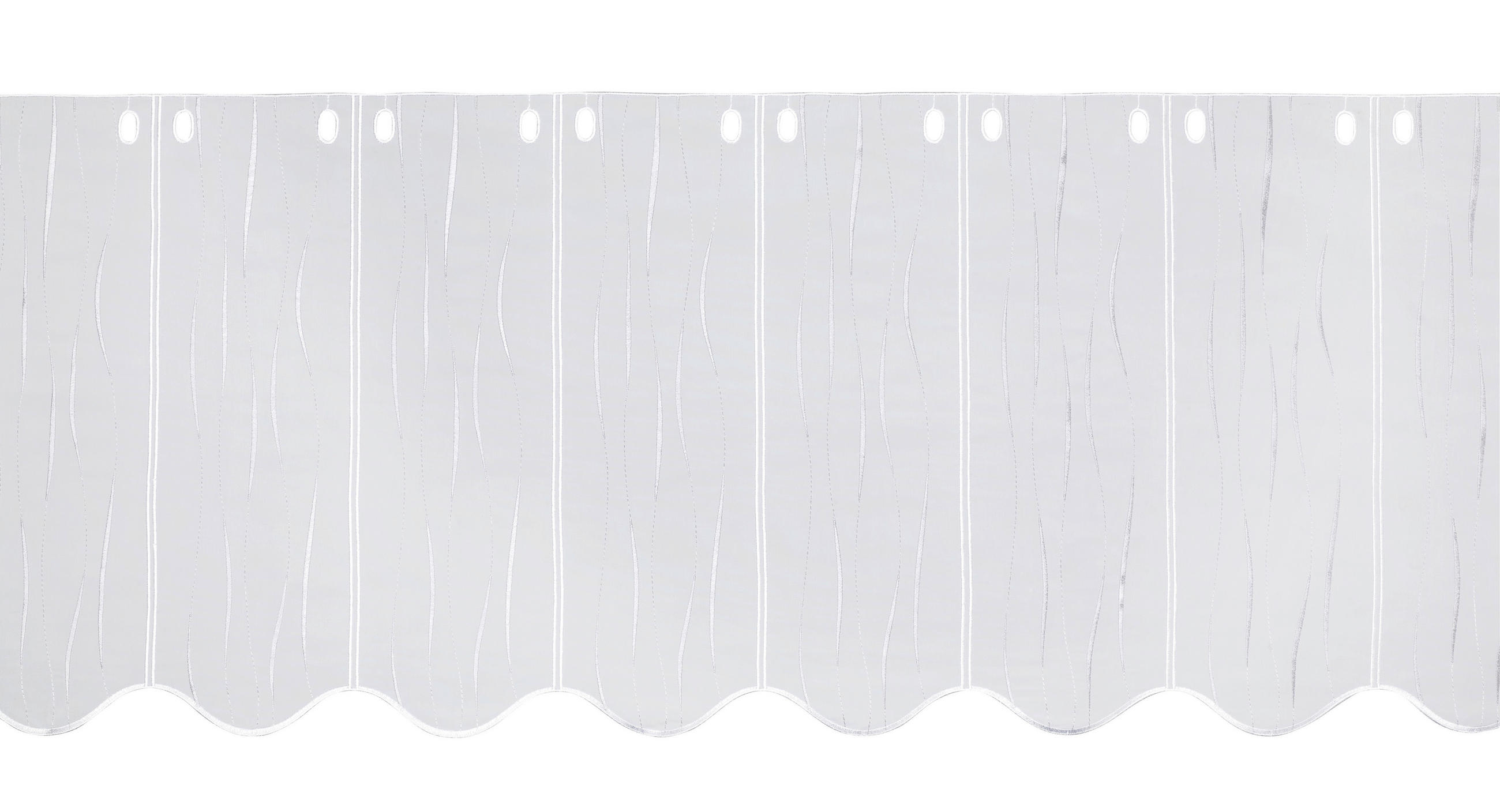 VITRÁZSFÜGGÖNY 50 cm  - fehér/szürke, Konventionell, textil (50cm) - Esposa