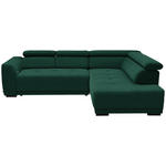ECKSOFA in Feincord Waldgrün  284/205 cm  - Waldgrün/Schwarz, Design, Kunststoff/Textil (284/205cm) - Xora