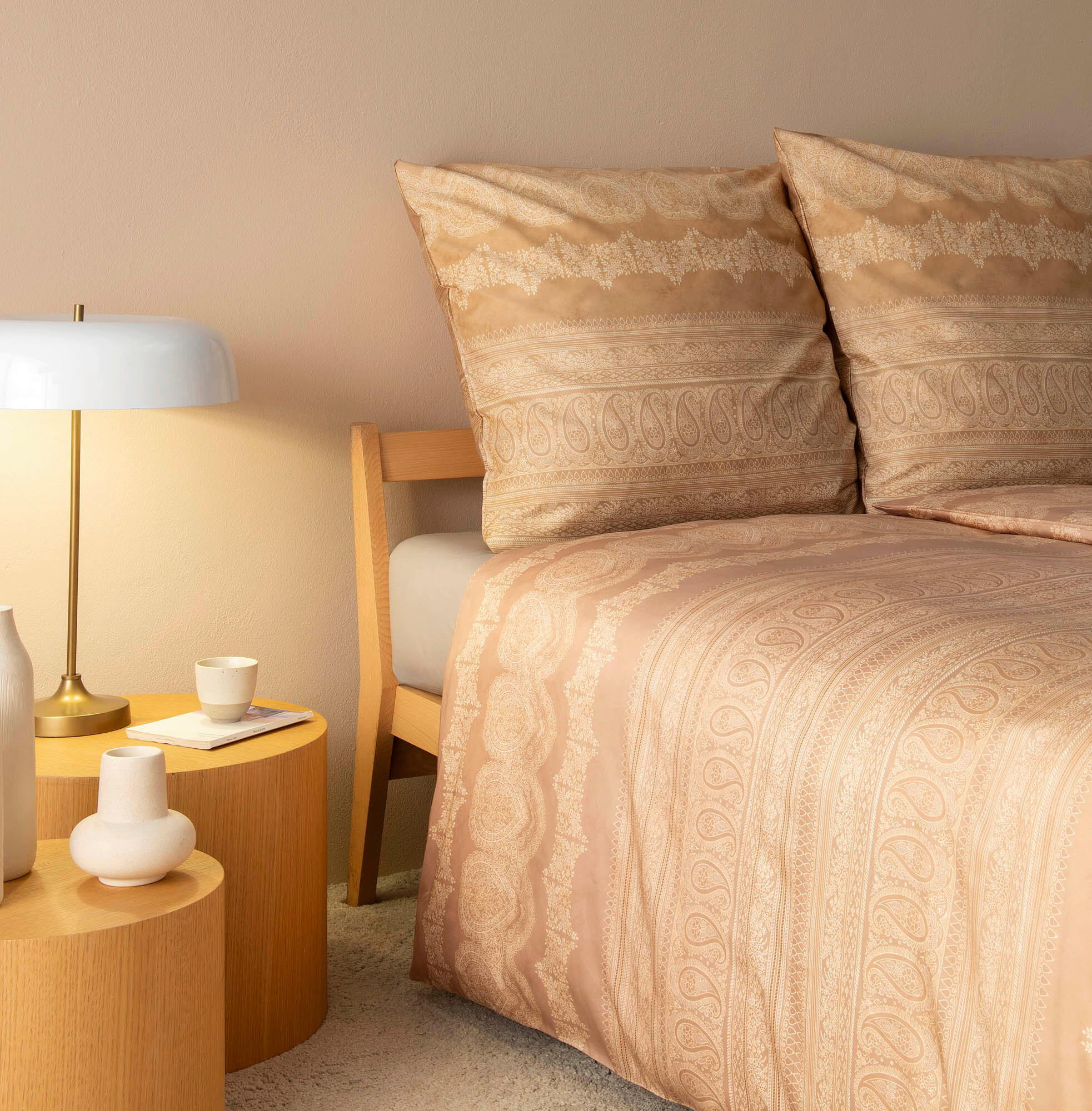 POSTELJNINA 200/200 cm saten bež  - bež, Konvencionalno, tekstil (200/200cm) - Bassetti