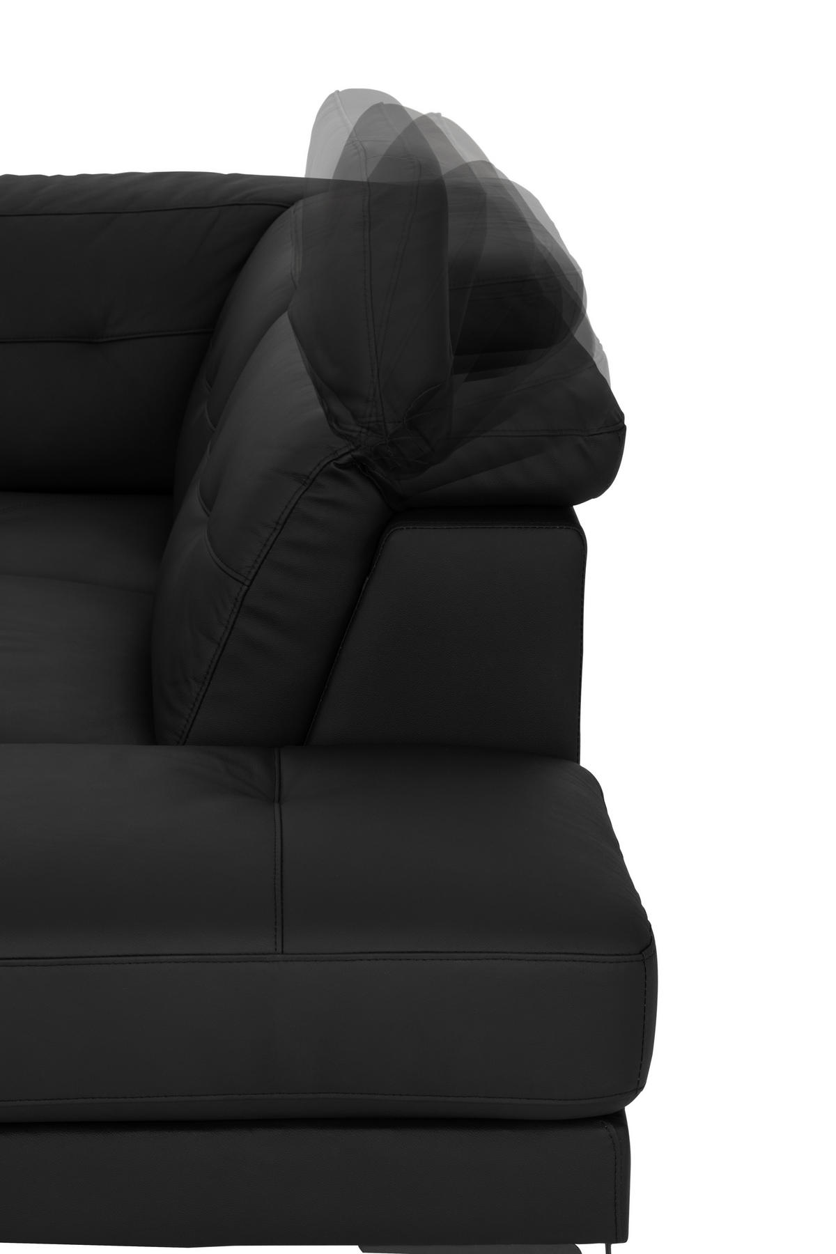 KUTNA GARNITURA koža  crna   - crna, Moderno, koža/tekstil (287/224cm) - MID.YOU