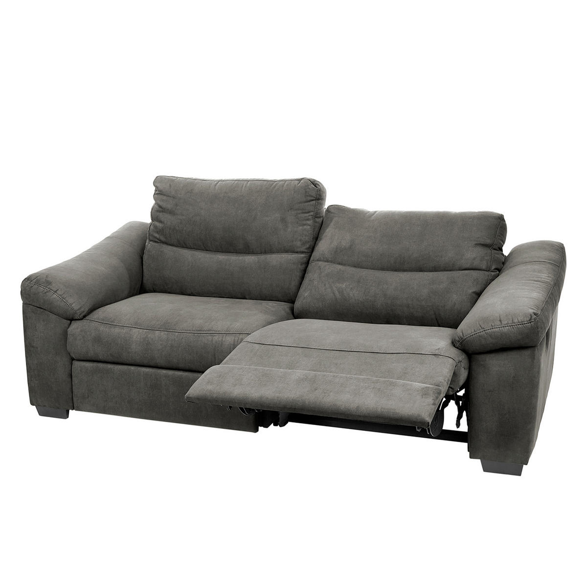 2,5-SITZER HAMPTON Flachgewebe Anthrazit  - Anthrazit/Schwarz, Design, Holz/Textil (214/97/97cm) - Livetastic