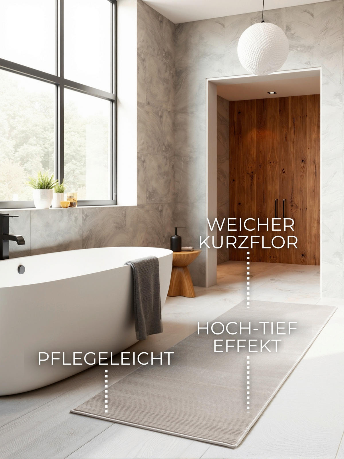 LÄUFER 80/240 cm Perles  - Creme/Grau, Basics, Kunststoff (80/240cm) - Elle Decoration