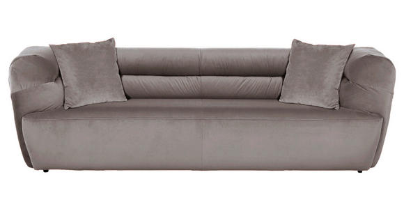 BIGSOFA Samt Grau  - Schwarz/Grau, KONVENTIONELL, Kunststoff/Textil (240/73/100cm) - Carryhome