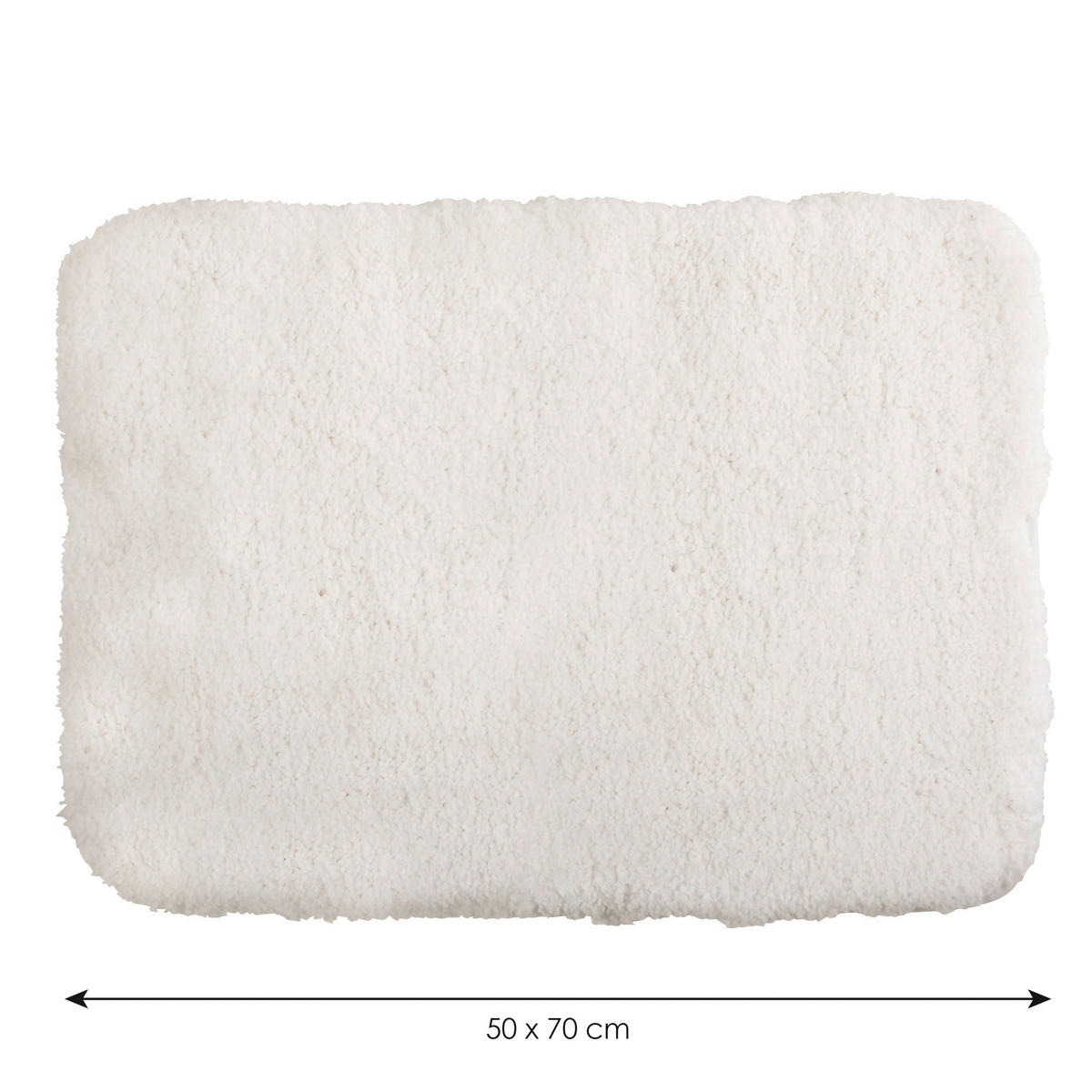 BADTEPPICH Weiß 70/50 cm  - Weiß, KONVENTIONELL, Textil (70/50cm) - Spirella