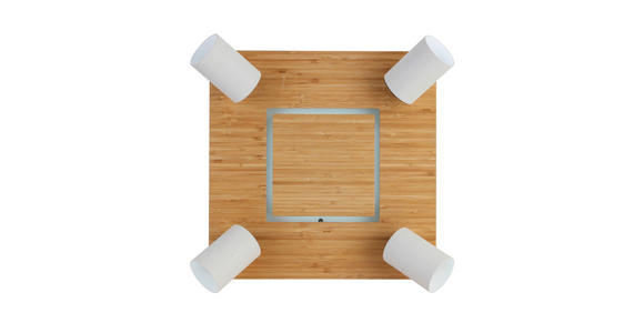 LED-STRAHLER 40/40/14 cm - Schwarz/Naturfarben, KONVENTIONELL, Naturmaterialien/Kunststoff (40/40/14cm) - Novel