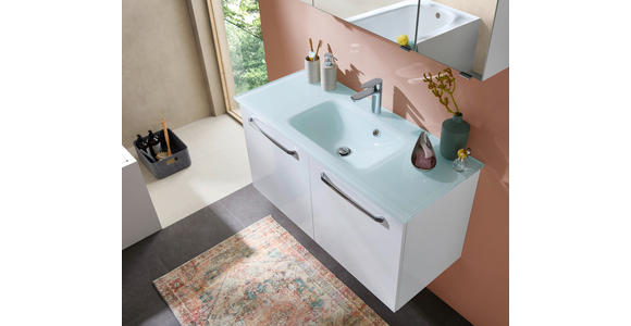 BADEZIMMER 3-teilig  in 105 cm  - Chromfarben/Weiß, KONVENTIONELL, Glas/Holzwerkstoff (105cm) - Xora