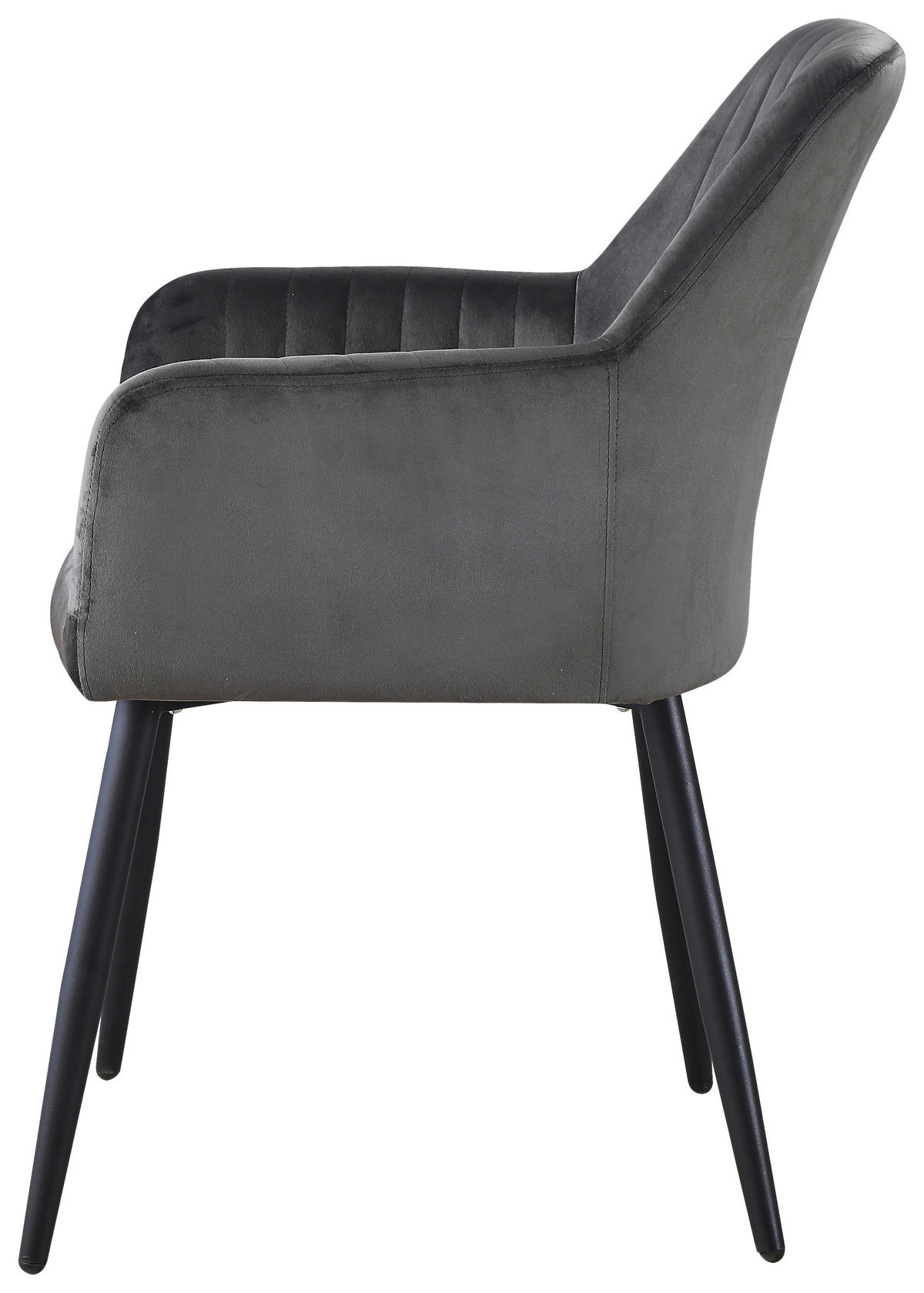 ARMLEHNSTUHL  in Eisen Samt  - Schwarz/Grau, MODERN, Holz/Textil (63/85/63cm) - MID.YOU