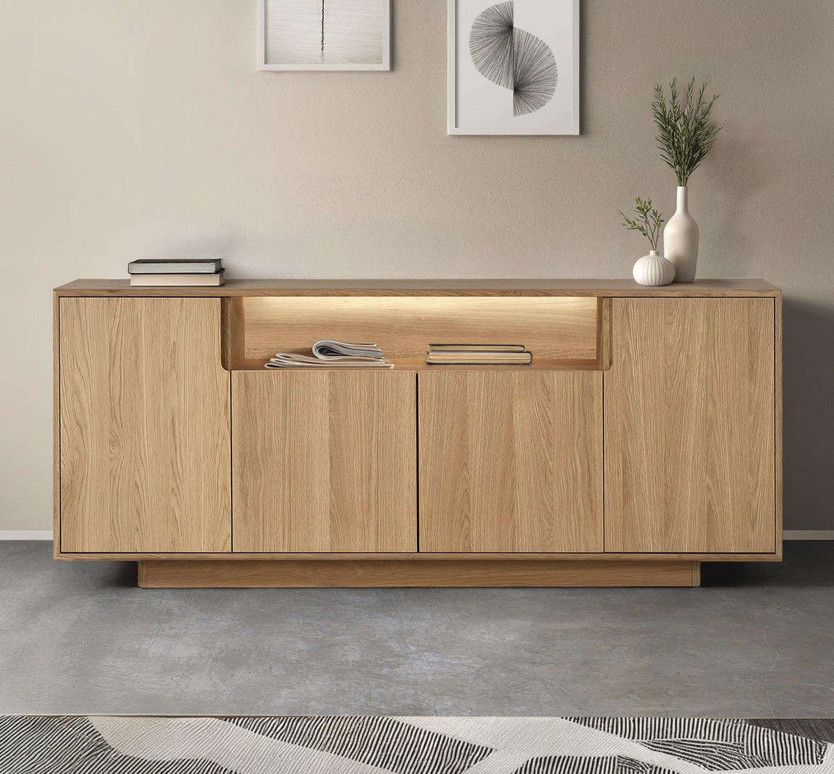 SIDEBOARD  in 180/75/40 cm  - Eichefarben, Design, Holz/Holzwerkstoff (180/75/40cm) - Livetastic