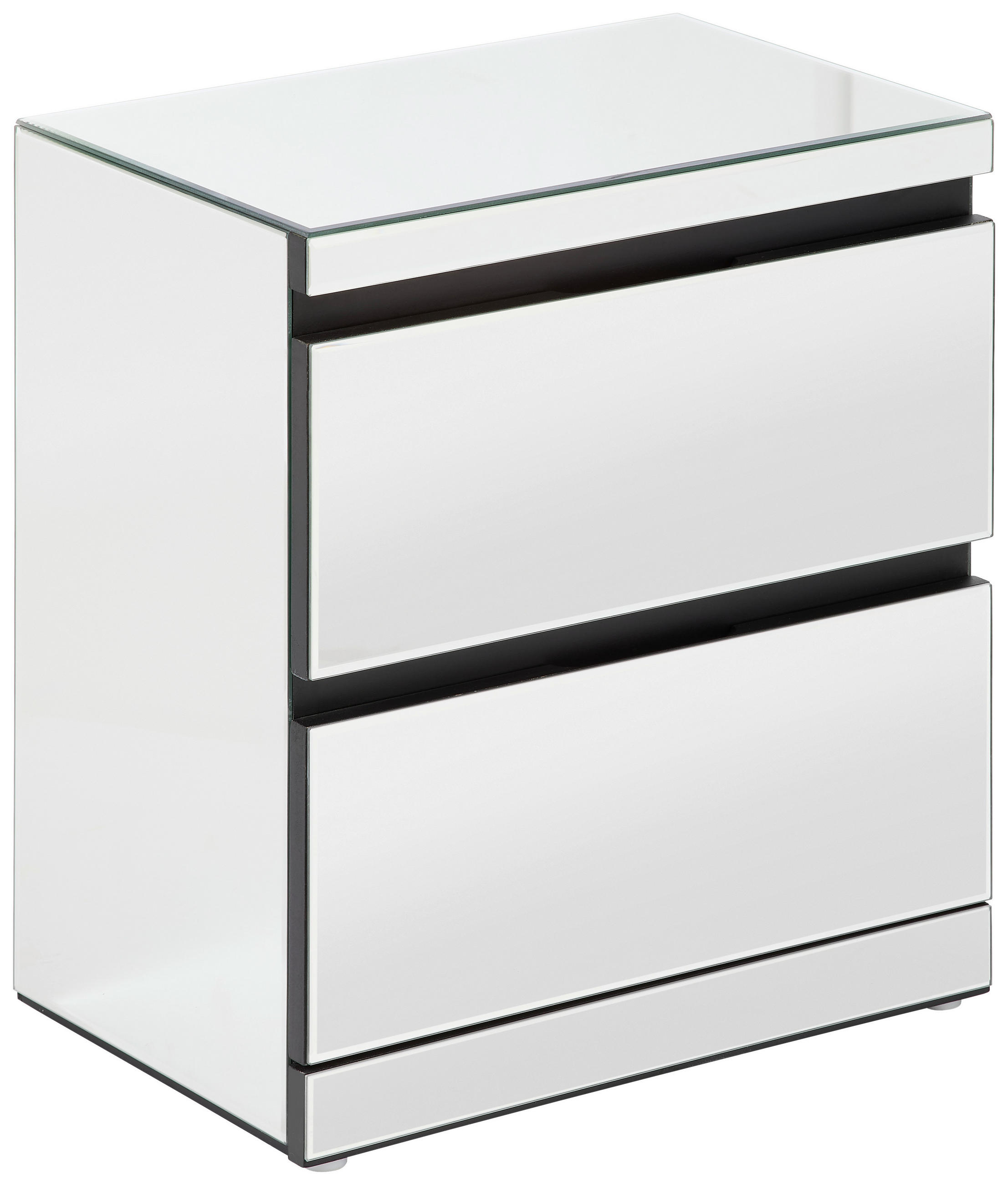 NACHTSCHRANK 45/50/30 cm  - Silberfarben, Trend, Glas/Holzwerkstoff (45/50/30cm) - Xora