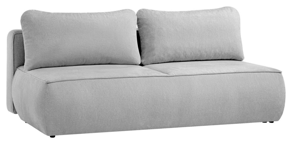 SCHLAFSOFA Jacquard Hellgrau  inkl. Rückenkissen, Bettkasten, Schlaffunktion, Rücken echt, Liegefläche im Originalstoff  - Hellgrau/Schwarz, KONVENTIONELL, Kunststoff/Textil (210/92/100cm) - Milino