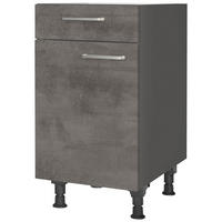 SCHUBKASTENUNTERSCHRANK 45/87/56 cm  in Schieferfarben  - Schieferfarben/Edelstahlfarben, MODERN, Holzwerkstoff/Metall (45/87/56cm) - Nobilia