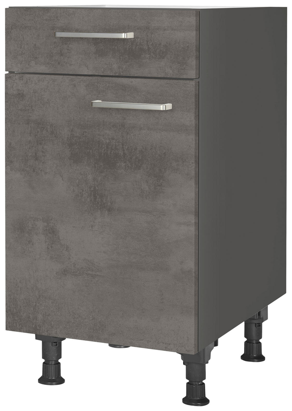 SCHUBKASTENUNTERSCHRANK 45/87/56 cm  in Schieferfarben  - Schieferfarben/Edelstahlfarben, MODERN, Holzwerkstoff/Metall (45/87/56cm) - Nobilia