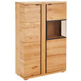 HIGHBOARD Amaya Amaya Graphitfarben, Eichefarben  88/136/38 cm  - Eichefarben/Anthrazit, Natur, Glas/Holz (88/136/38cm) - Linea Natura