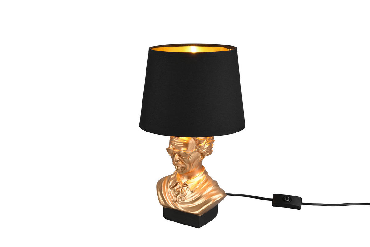 TISCHLEUCHTE - Goldfarben/Schwarz, Trend, Keramik/Textil (21/36cm)
