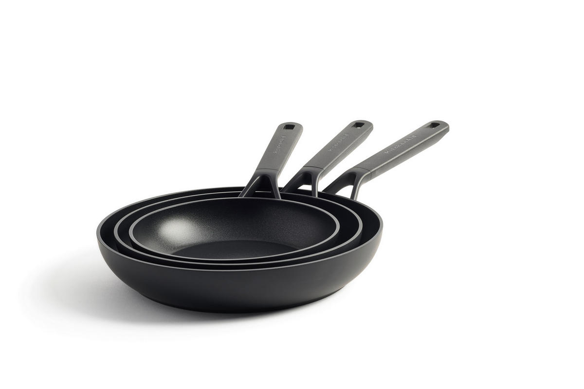 PFANNENSET Classic Forged Aluminium Aluminium 3-teilig  - Schwarz, Basics, Kunststoff/Metall (20//24//28cm) - Kitchenaid