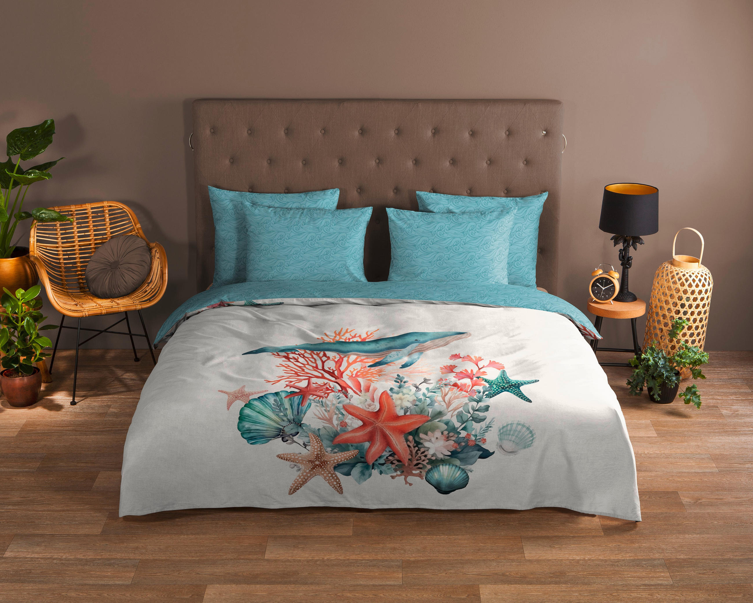 WENDEBETTWÄSCHE Good Morning Renforcé 140/200 cm  - Blau/Weiß, Design, Textil (140/200cm)