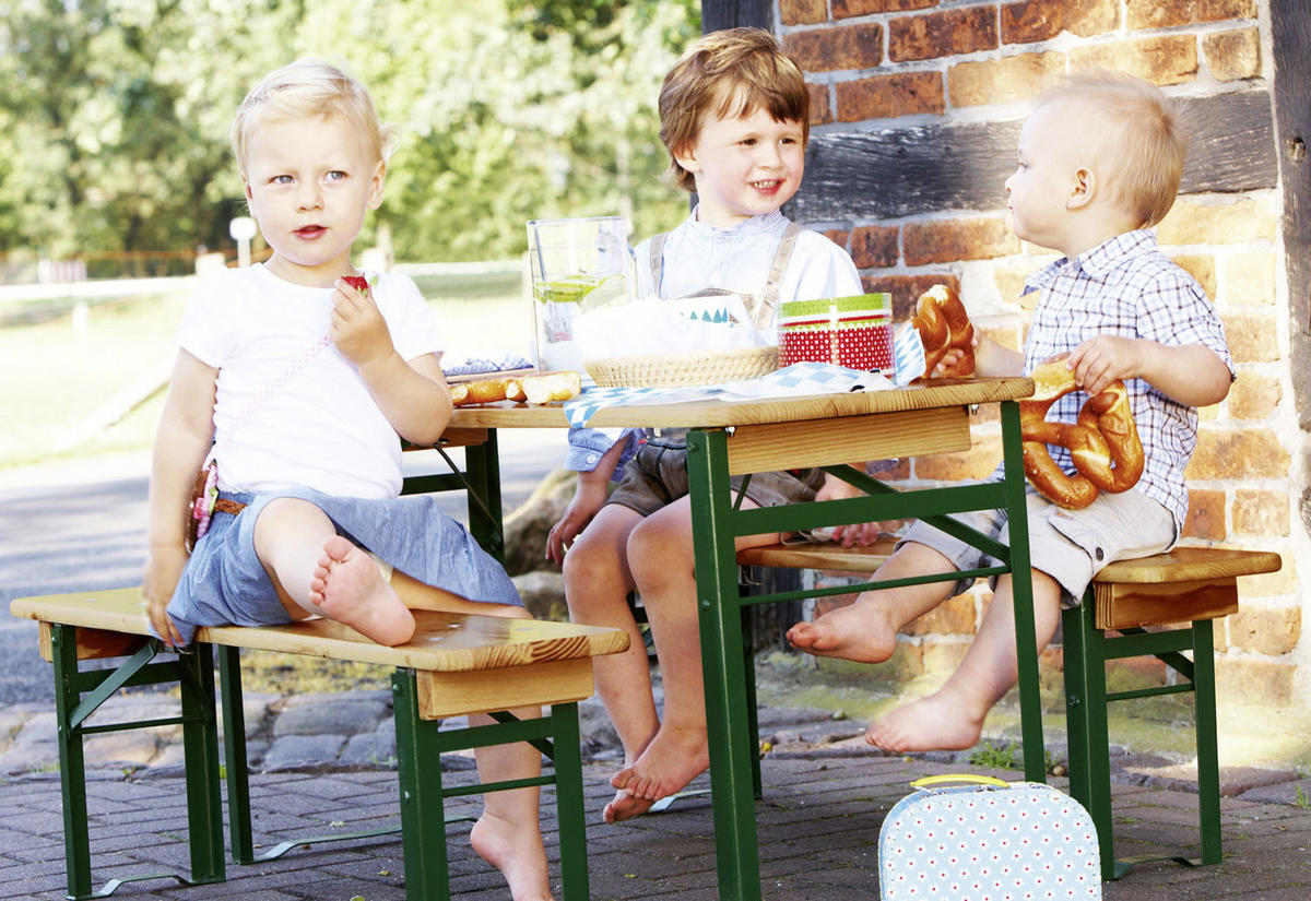 KINDER-GARTENSET Metall, Holz  - Naturfarben/Grün, Basics, Holz/Metall (110/40/54cm) - Pinolino