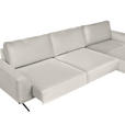 ECKSOFA in Webstoff Creme  - Creme/Schwarz, Design, Textil/Metall (320/172cm) - Valnatura