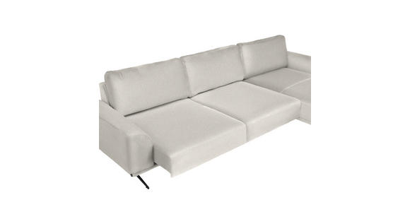 ECKSOFA in Webstoff Creme  - Creme/Schwarz, Design, Textil/Metall (320/172cm) - Valnatura