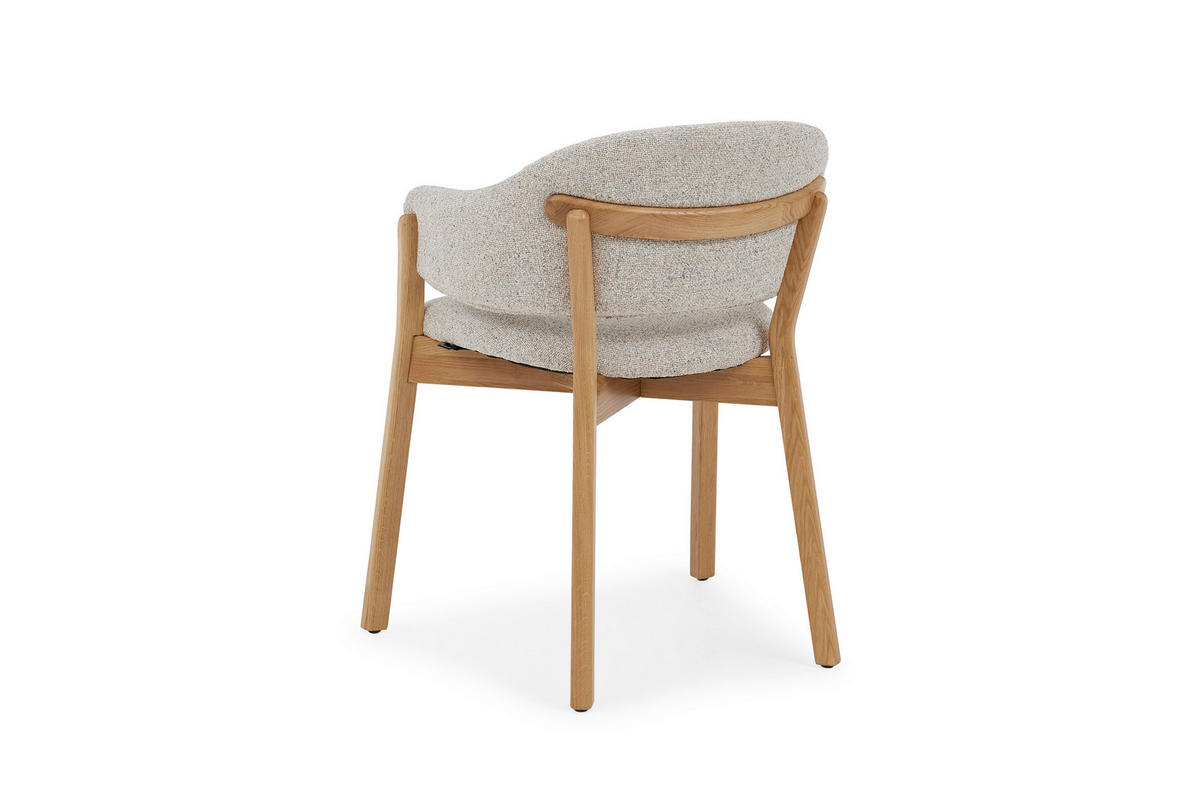 ARMLEHNSTUHL   Bouclé  Naturfarben  - Eichefarben/Naturfarben, Design, Holz/Textil (50/81/59cm) - Musterring