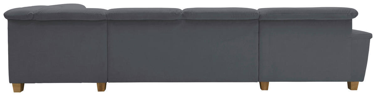 WOHNLANDSCHAFT Dunkelgrau Mikrofaser  - Eichefarben/Dunkelgrau, KONVENTIONELL, Holz/Textil (170/352/214cm) - MID.YOU