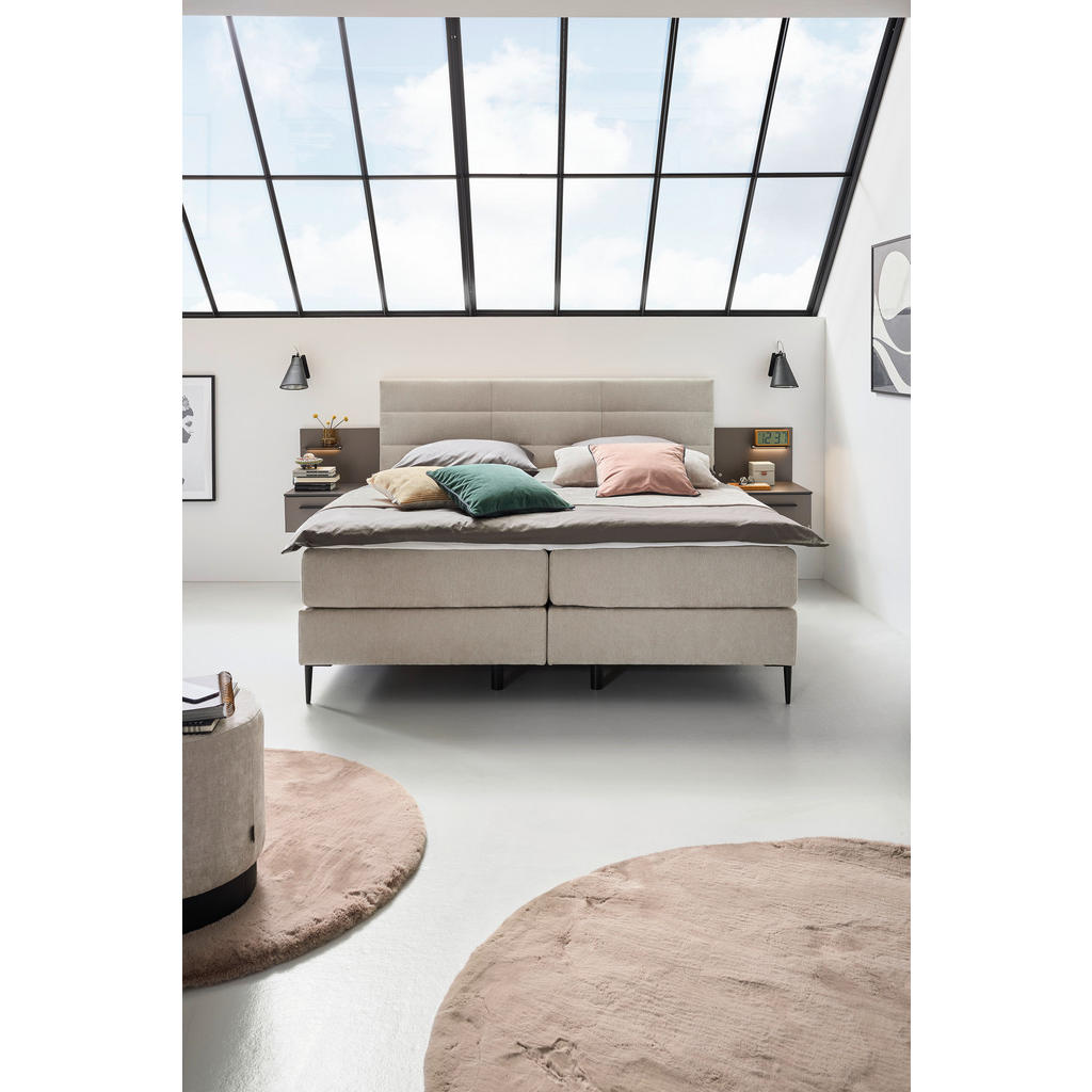 Thumbnail - Musterring Boxspringbett, Creme, Textil, H2 + H4, 7-Zonen, Höhe ca. 22 cm, 160x200 cm, Dgm, Über- und Sondergrößen erhäl...