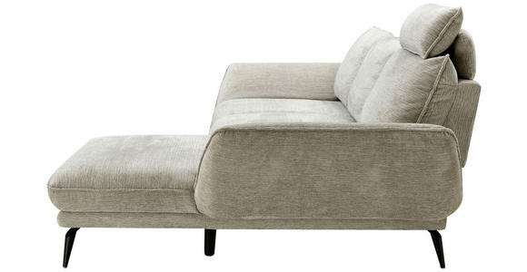 ECKSOFA Beige Mikrofaser  - Beige/Schwarz, Design, Textil/Metall (325/85/109-170cm) - Novel