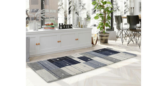 LÄUFER 80/200 cm Palazzo Alto Blau, Grau  - Blau/Grau, Design, Textil (80/200cm) - Novel
