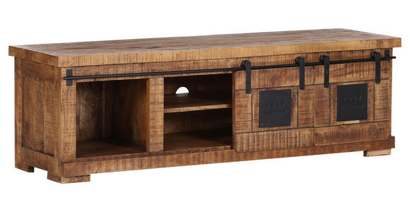 LOWBOARD  in 160/50/45 cm  - Schwarz/Naturfarben, KONVENTIONELL, Holz/Holzwerkstoff (160/50/45cm) - Landscape