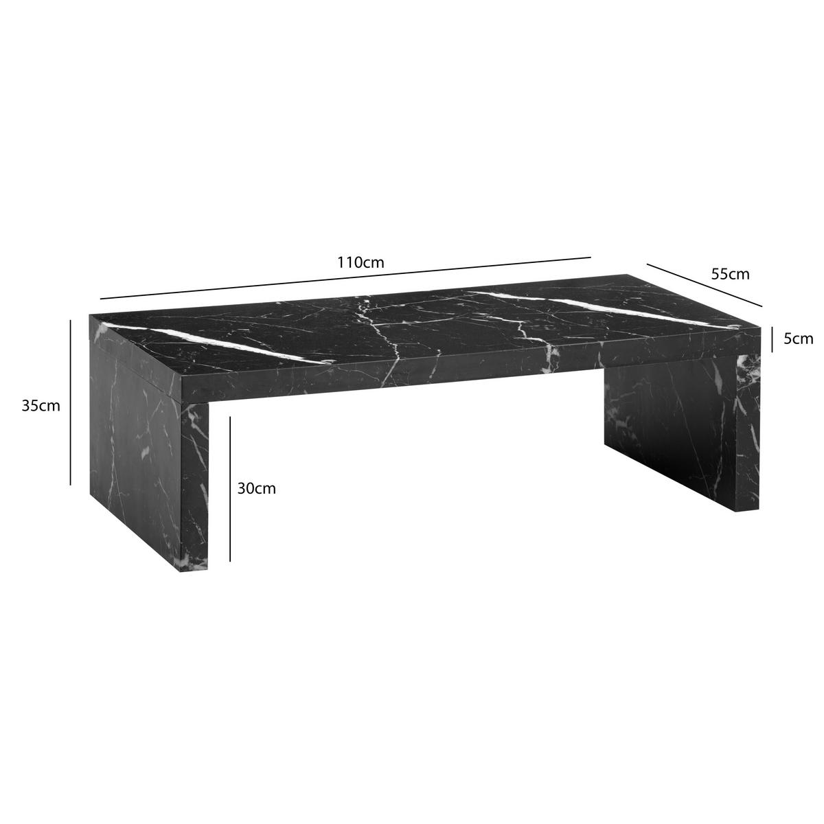 COUCHTISCH in Holzwerkstoff 110/55/35 cm   - Schwarz, Design, Holzwerkstoff (110/55/35cm) - Livetastic