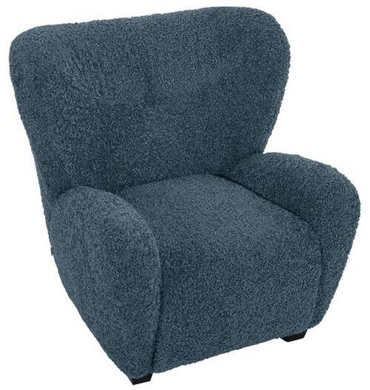 SESSEL in Plüsch Petrol  - Petrol/Schwarz, Konventionell, Holz/Textil (90/93/92cm)