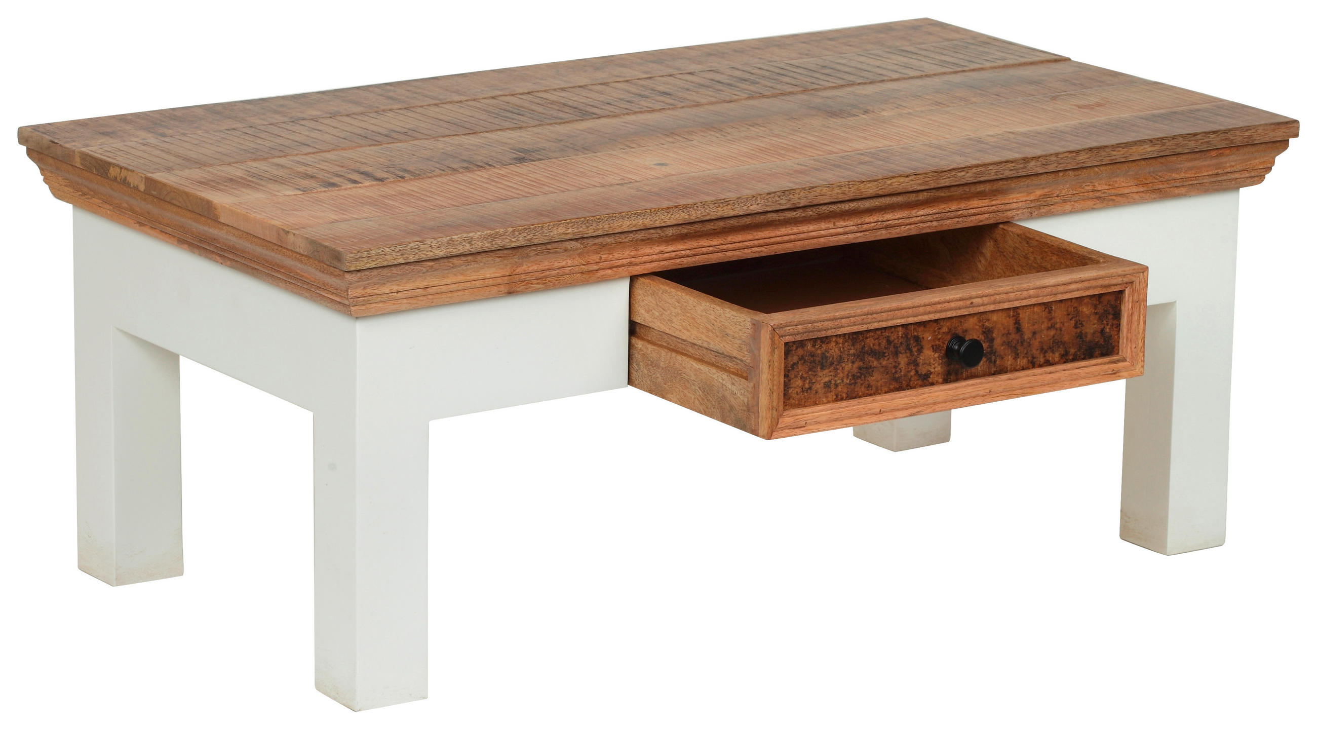 KONFERENČNÍ STOLEK, přírodní barvy, bílá, dřevo, 100/55/40 cm - bílá/přírodní barvy, Romantický / Rustikální, dřevo (100/55/40cm) - Landscape