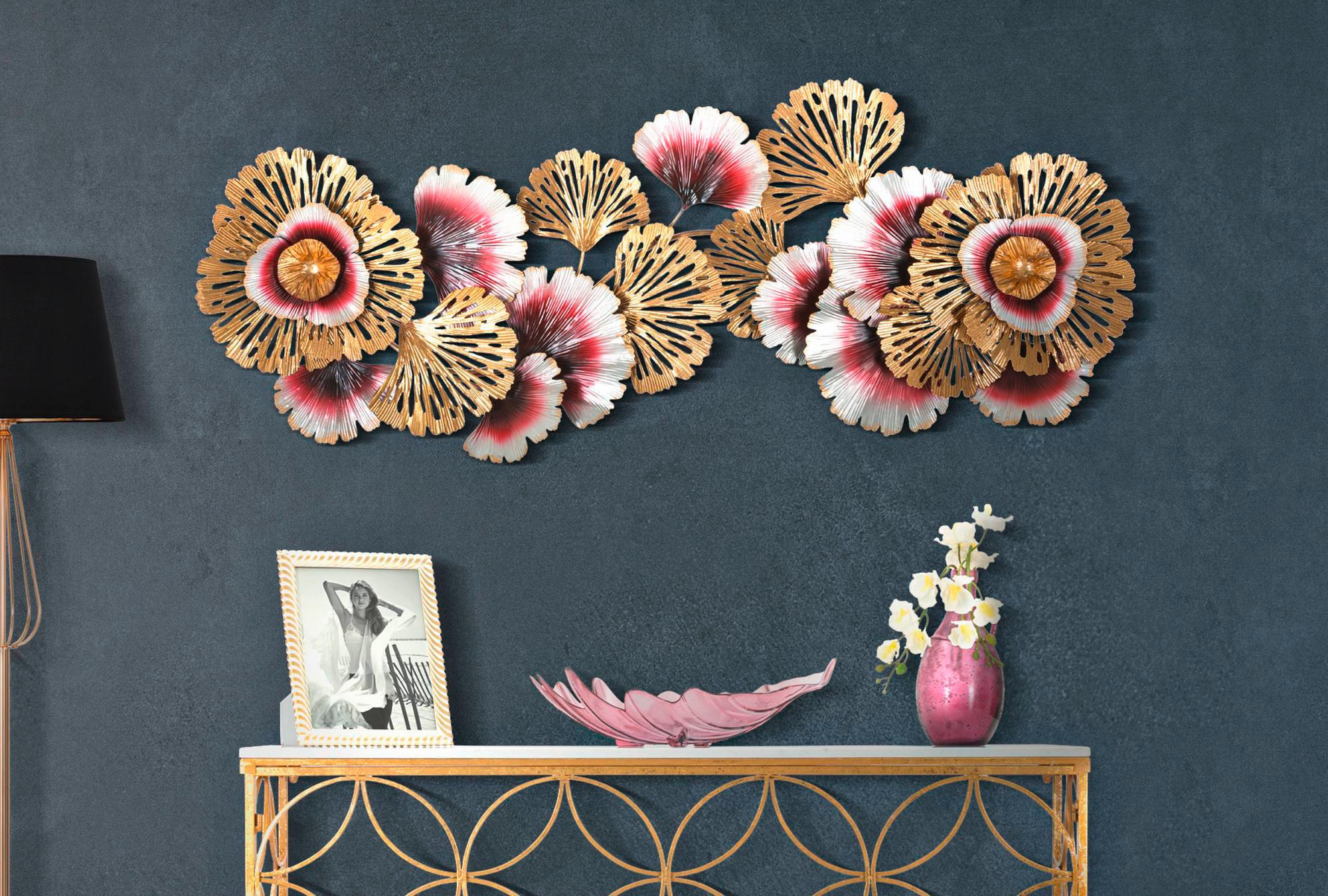 Wanddeko Color A Metall  - Goldfarben/Rosa, Basics, Metall (130/54/5.5cm)