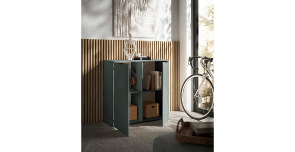 KOMMODE in 90/90/40 cm - Salbeigrün/Schwarz, Basics, Holzwerkstoff/Kunststoff (90/90/40cm) - Carryhome