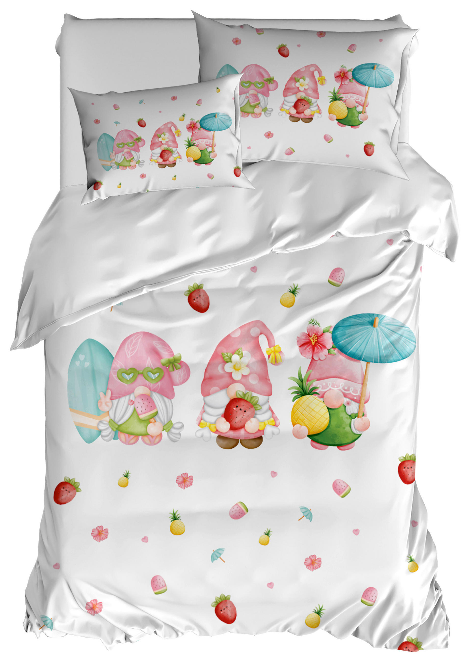 ÁGYNEMŰHUZAT-GARNITÚRA  - többszínű/fehér, Basics, textil (35/25/3cm)
