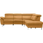 ECKSOFA in Webstoff Bernsteinfarben  271/239 cm  - Beige/Bernsteinfarben, Design, Textil/Metall (271/239cm) - Cantus