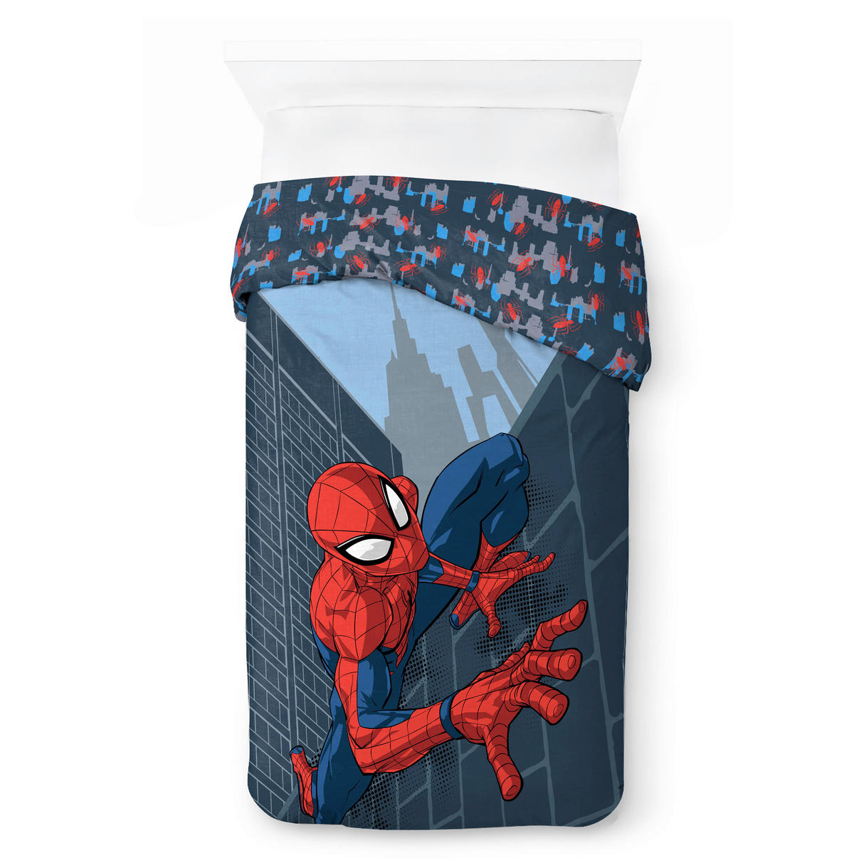 KINDERBETTWÄSCHE Marvel Spider-Man City Streets 200/135 cm  - Blau, Basics, Textil (200/135cm)