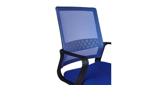 DREHSTUHL Netzbespannung Blau, Schwarz  - Blau/Schwarz, Design, Holz/Kunststoff (54/91/101/60cm) - Carryhome