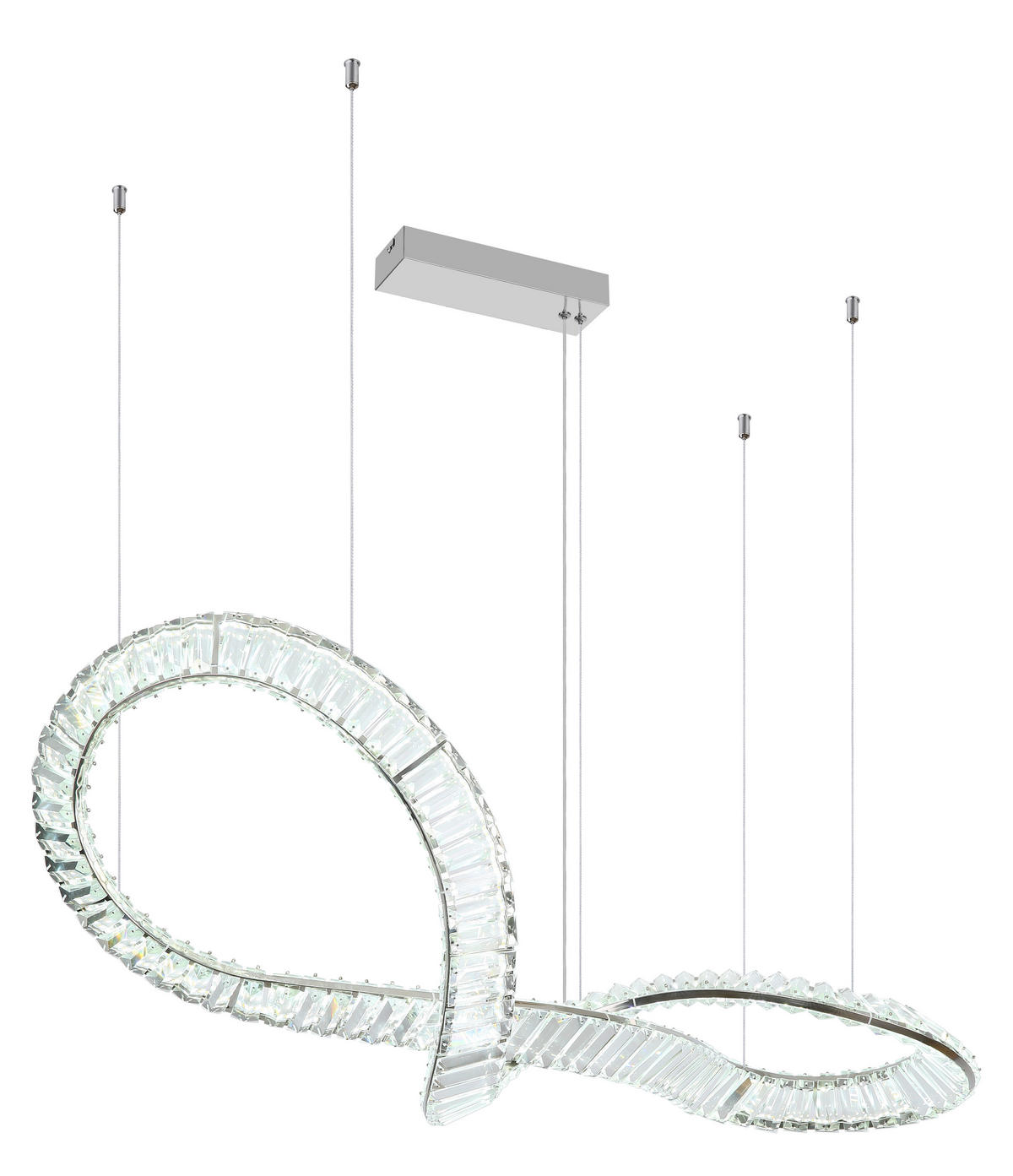 VISEČA LED-SVETILKA  NEIL //2700-6000 K/230 V/ - barve kroma/prozorno, Basics, kovina/steklo (110/33/120cm) - Globo