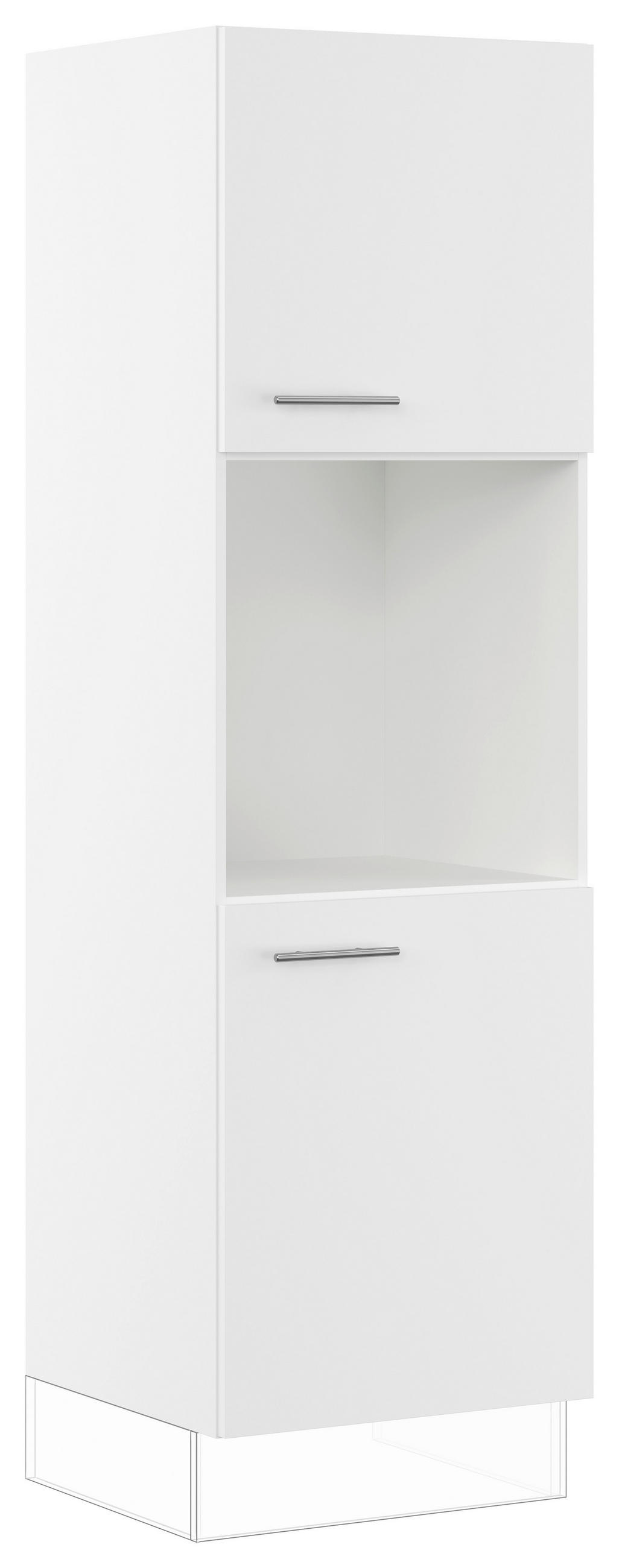 GERÄTEUMBAUSCHRANK 60/206,2/57,6 cm  in Weiß  - Edelstahlfarben/Weiß, Basics, Holzwerkstoff/Metall (60/206,2/57,6cm) - Impuls