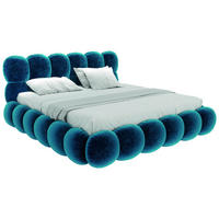 POLSTERBETT Blau 160/200 cm  - Blau/Schwarz, Trend, Textil/Metall (160/200cm) - Bretz