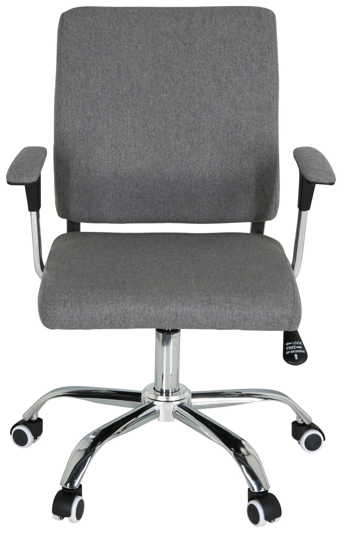 OTOČNÁ STOLIČKA, plochá tkanina, tmavosivá - chrómová/tmavosivá, Modern, kov/textil (63/96/63cm) - MID.YOU