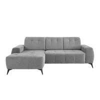 ECKSOFA  in Chenille Silberfarben  180/258 cm  - Silberfarben/Schwarz, MODERN, Textil/Metall (180/258cm) - Livetastic