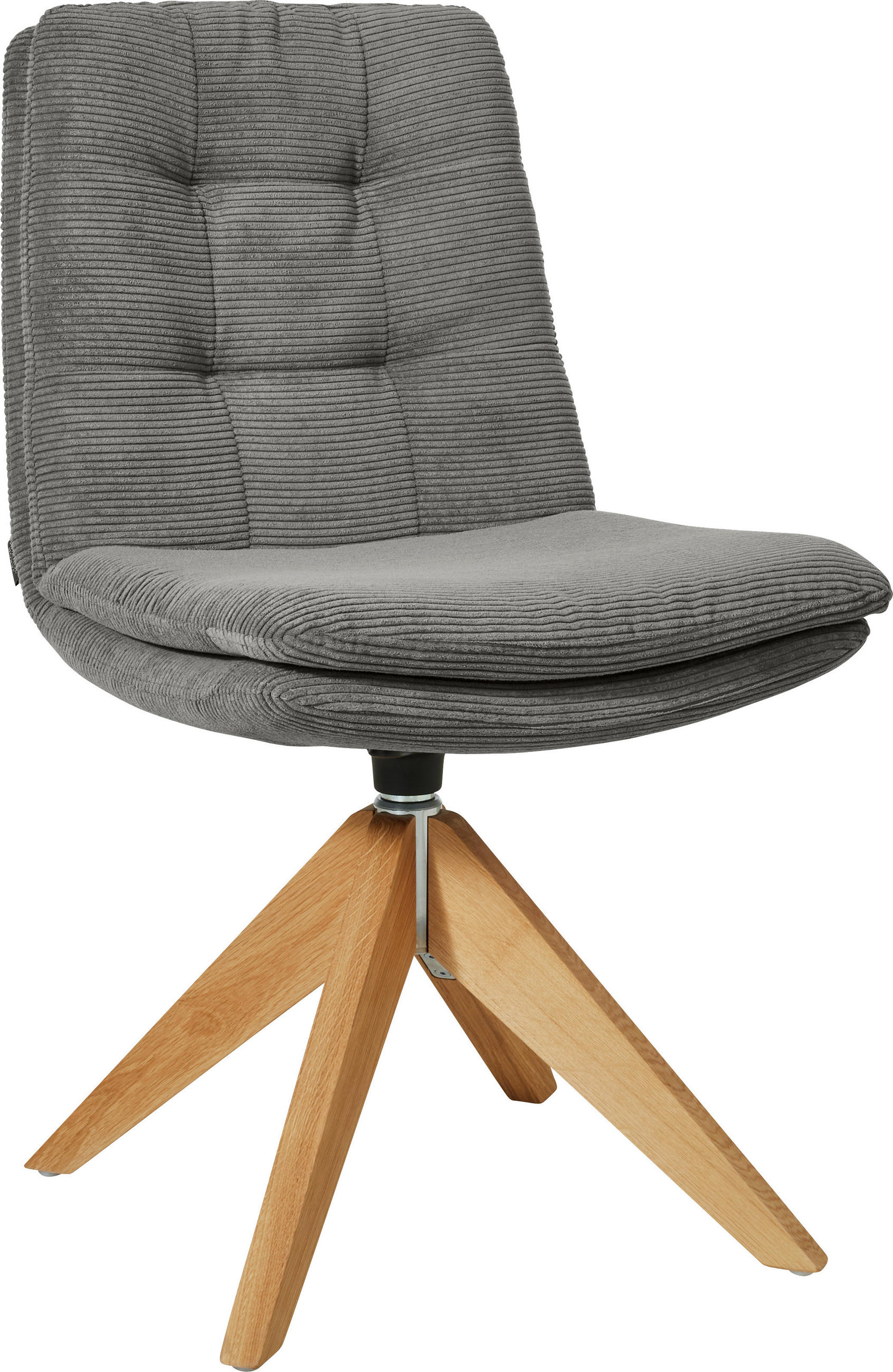STUHL  in Cord  - Eichefarben/Grau, Design, Holz/Textil (50/90/69cm) - Johann Jakob