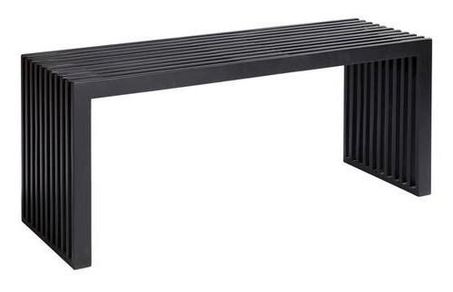 SITZBANK 104/43/35 cm Schwarz Mahagoni vollmassiv  - Schwarz, KONVENTIONELL, Holz (104/43/35cm) - MID.YOU