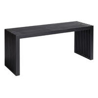 SITZBANK 104/43/35 cm Schwarz Mahagoni vollmassiv  - Schwarz, KONVENTIONELL, Holz (104/43/35cm) - MID.YOU