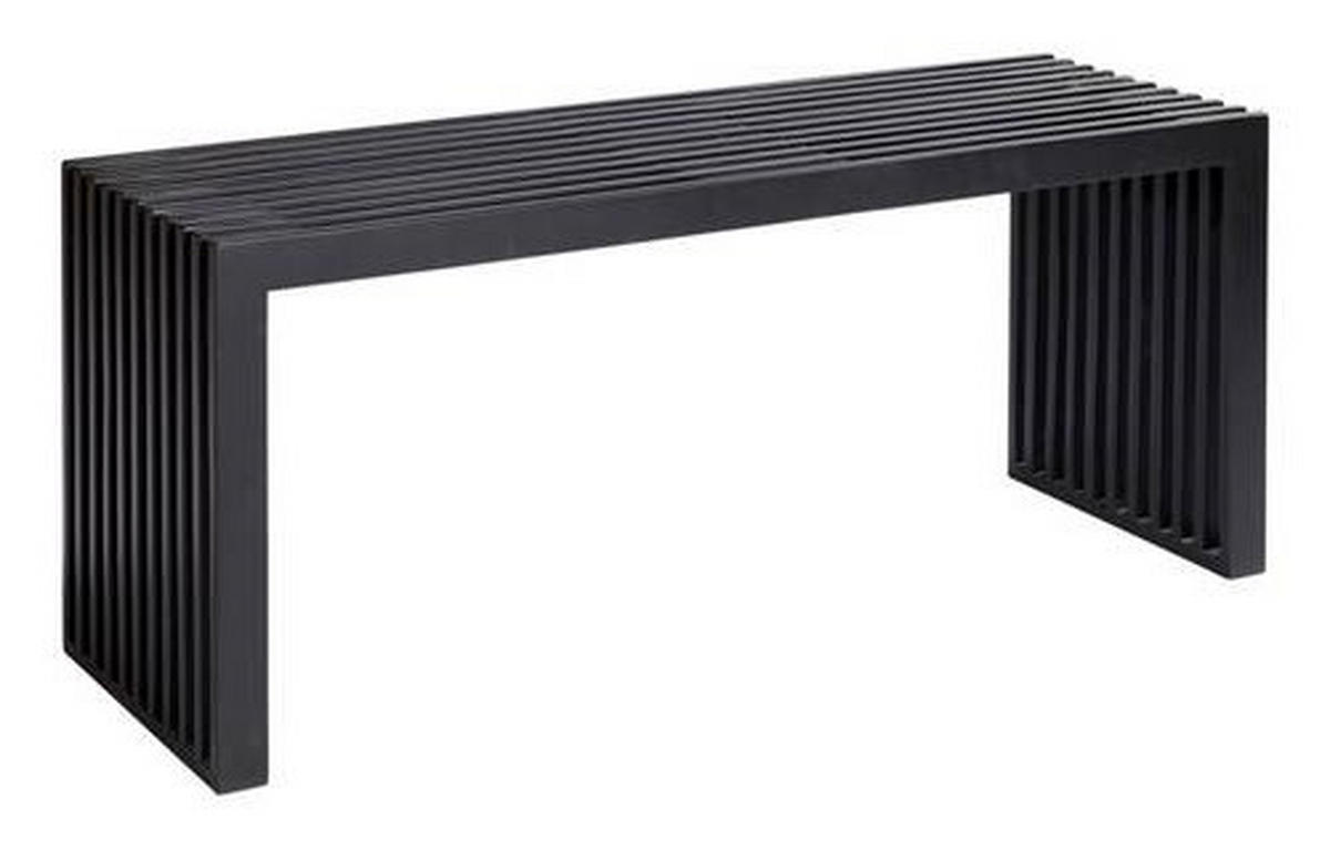 SITZBANK 104/43/35 cm Schwarz Mahagoni vollmassiv  - Schwarz, KONVENTIONELL, Holz (104/43/35cm) - MID.YOU